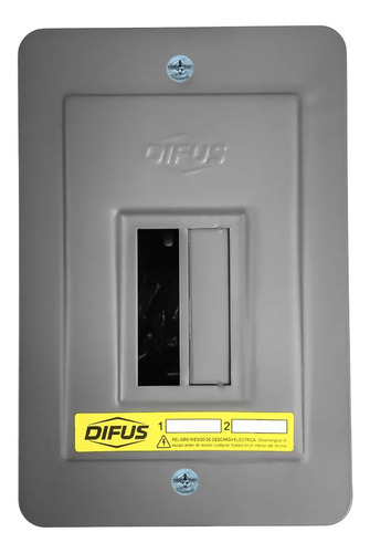Gabinete Eléctrico Difus Nema 1 Para 2 Polos Acero Gris