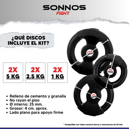 Colchoneta + Kit 17 Pvc Body Pump Discos Pesas -envío Gratis Negro