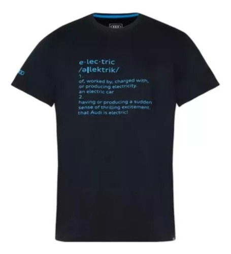 Camiseta Eletric Preta Com Azul Original Audi