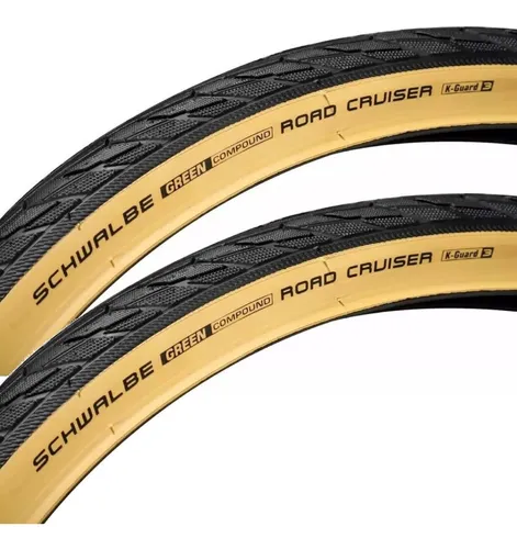 Par Cubiertas Schwalbe Road Cruiser 700x35 Gumwall Color Negro marron