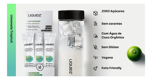 Suplemento Isotonico Liquidz Sabor Limonada Tropical Cx 14un Limonada Tropical