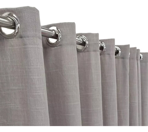 Kit Cortinas Alto Padrão Linho Com Blackout 80% Para Varão