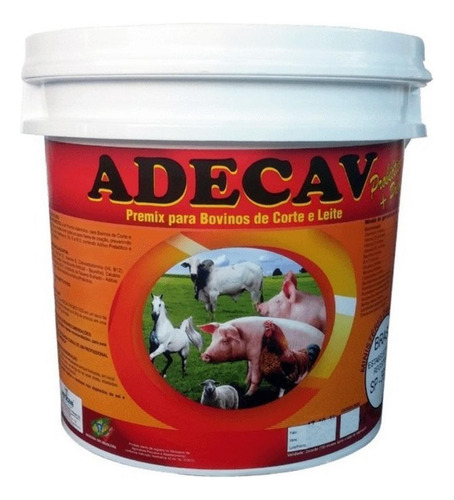 Adecav Ade + B12 + Calcio E Probiótico - Balde Premix 5 Kg