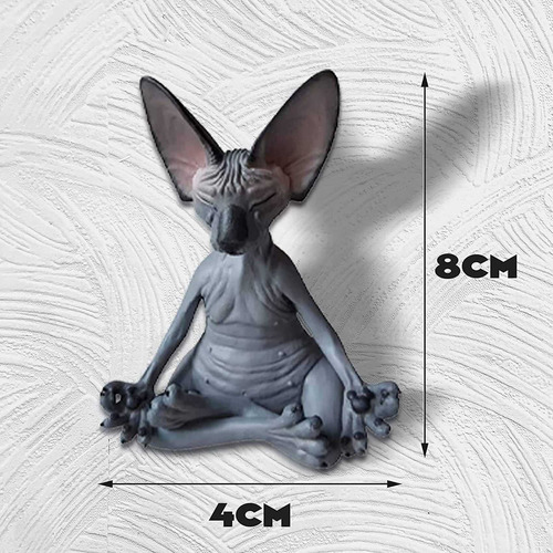 2x Sphynx Cat Meditate, Estátua De Gato Pensando, Meditando