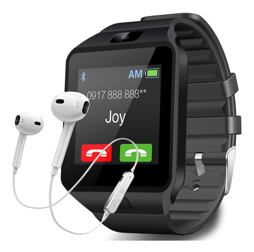 Kit 2 Relógios Smartwatch Dz09 Original Android Chip Sim Chamadas Câmera Touch Unissex  + 2 Fones De Ouvido Bluetooth