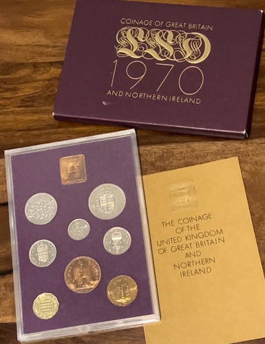 Anuário 1970 Grã-bretanha 8 Moedas Prova Encarte Lacrado