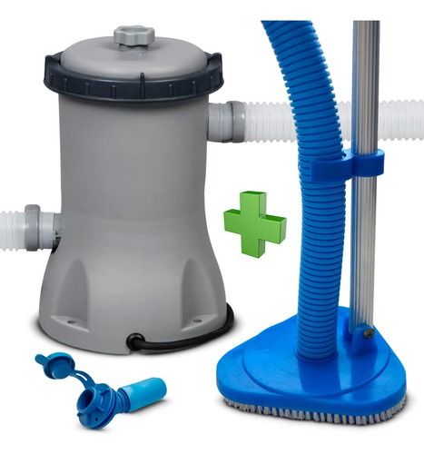 Barrefondo Para Pileta Lona + Kit Limpieza Equipo Completo