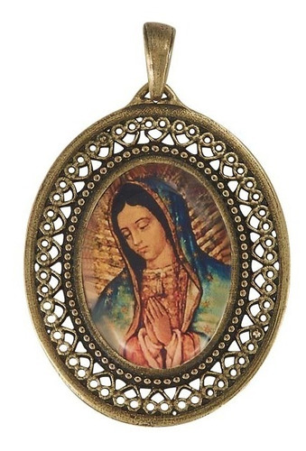 Dije Medallón Estilo Filigrana De La Virgen De Guadalupe