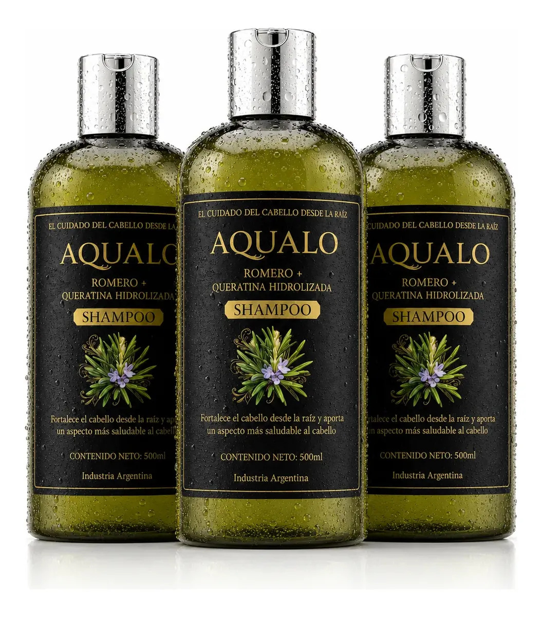 Shampoo Aqualo Pack 6 Meses Crecimiento Y Menos Caída