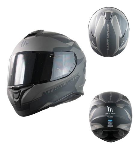 Casco Integral Para Moto Mt Helmets Targo Ff106 Enjoy Gris Color Gris Oscuro Tamaño Del Casco Xl(61-62cm