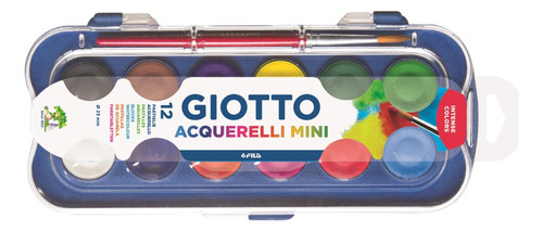 Mini Aquarela Em Pastilha Giotto Intense Colors Com 12 Cores