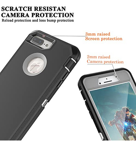 Funda Para iPhone 8 Plus / 7 Plus Negro And Gris 5.5 PuLG So
