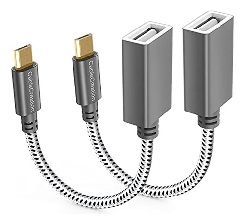 Cablecreation [paquete De 2] Cable Micro Usb 2.0 Otg Trenzad