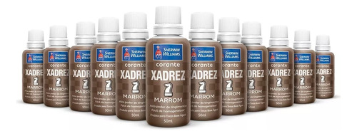 Kit 12 Unidades Corante Xadrez 50ml Cores Cor Marrom