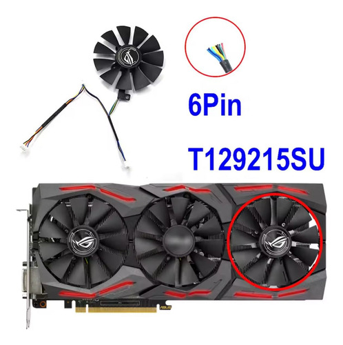 Set De Coolers Fans De Asus Strix R9 980ti - T129215su 87mm Tres Lados