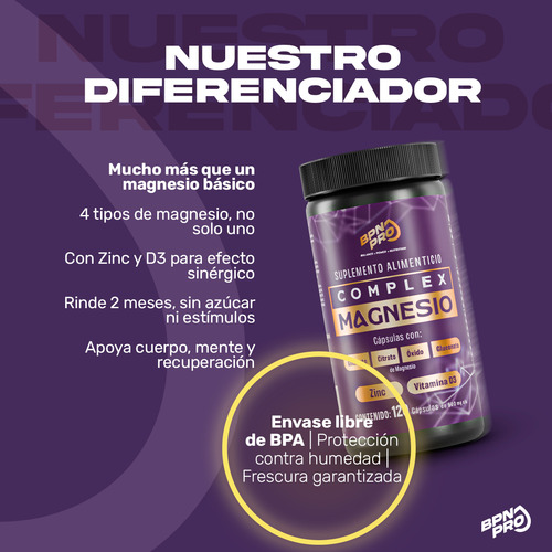 Magnesio Citrato Glicinato Myo Chiro Inositol Vitamina D3 Sabor Cápsulas