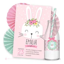 Comprar Kit Imprimible Conejas Rosa Candy Bar Invitación