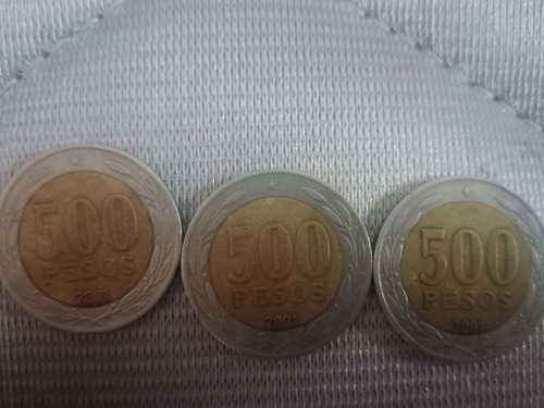 Monedas Chilena 500 Pesos Año 2001
