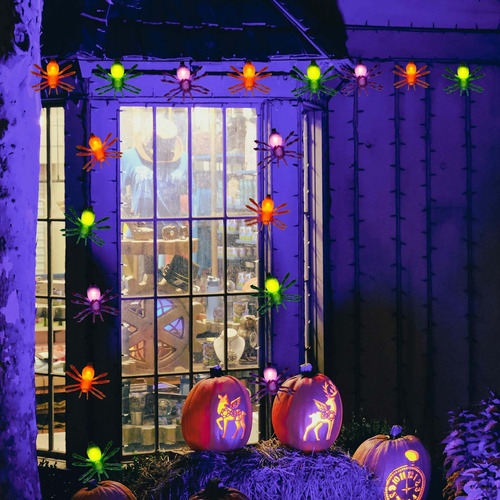 Luces De Cuerda De Linterna De Halloween Romasaty, Enchufe
