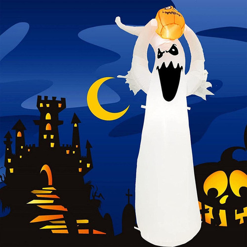 Fantasma Inflable Aire Halloween Luz Led Decoraciones Fiesta