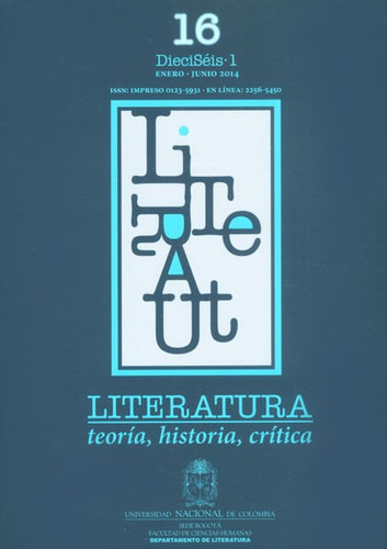 Literatura Teoría Historia Crítica Vol 16 No 1