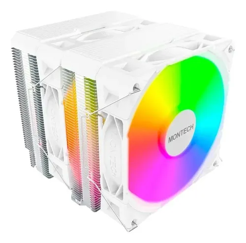 Air Cooler Montech Nx600 Argb Dual Tower 120mm Branco
