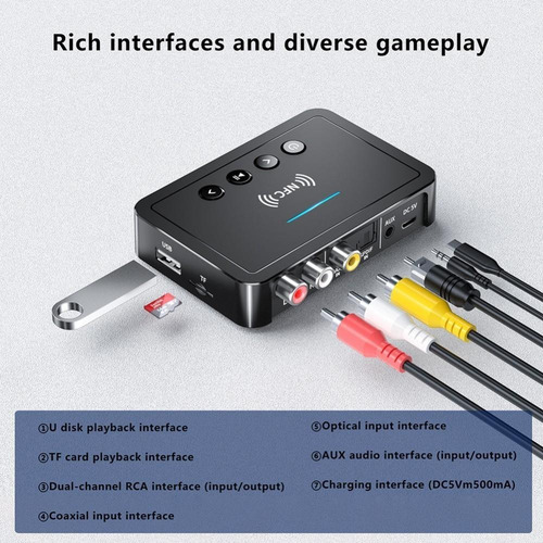 Imagen 3 de 6 de Transmisor Receptor Nfc Bluetooth Auriculares Tv Pc Tablet