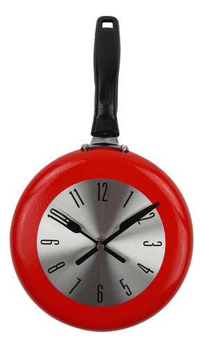 Reloj De Pared Colgante Cocina Reloj De Metal Rojo