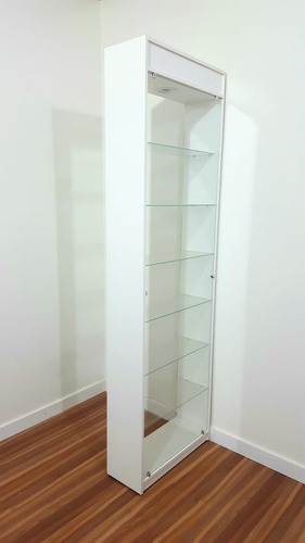 Vitrine Iluminada Tabacaria Ótica Perfumaria Vidro Frontal Cor Branco