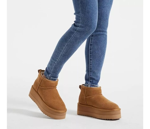 Botas Térmico Chiporro Plantaforma Mujer Nieve De Gamuza