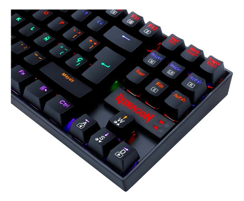 Teclado Mecánico Redragon Kumara K552w-2 Black Rainbow Negro Español Latino
