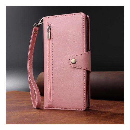 B Funda Tipo Cartera De Cuero Con Cremallera For Samsung S20