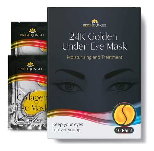 Brightjungle 24k Golden Under Eye Mask Colágeno16 Pares Tipo De Piel Normal