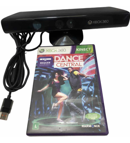 Sensor Kinect Xbox 360 + Jogo Kinect Dance Central Original (Recondicionado)