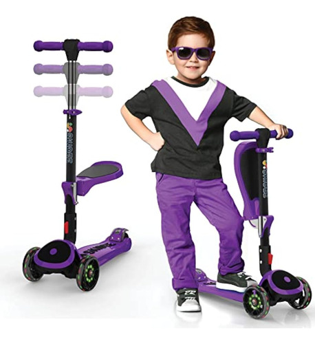 Skidee Toddler Scooter Kids Scooter, Led 3 Wheel