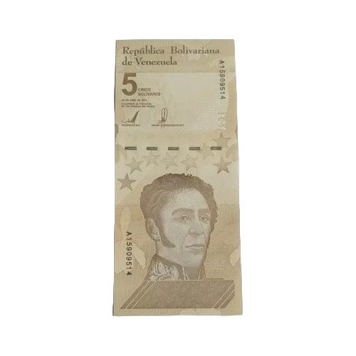 Billete Venezuela 5 Bolívares Unc