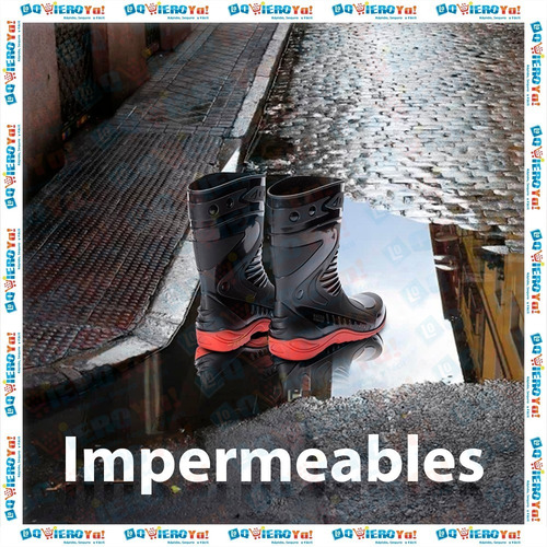 Imagen 5 de 10 de Botas Lluvia Impermeable Moto Mac Blast Negro Rojo Pvc