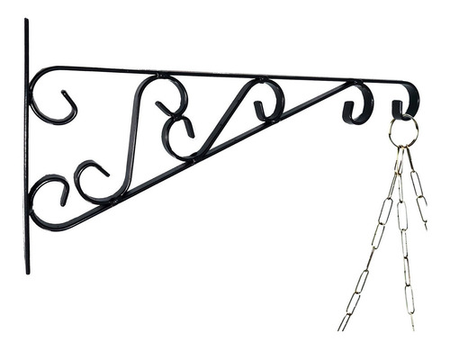 Imagem 4 de 4 de Suporte Mão Francesa Rústico P/ Plantas 40cm Preto