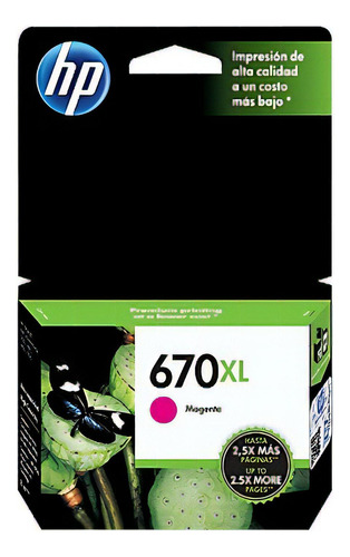 Cartucho De Tinta Hp 670xl Magenta