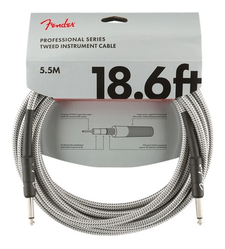 Fender 0990820069 Cable Guitarra Profesional White Twed 5.5m