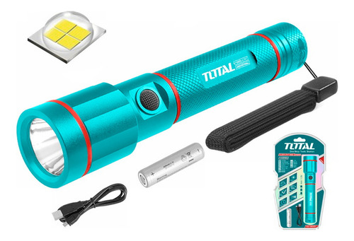 Linterna Led 450 Lumens Total Tcfl1865051 Premium Linterna Turquesa Luz Blanco