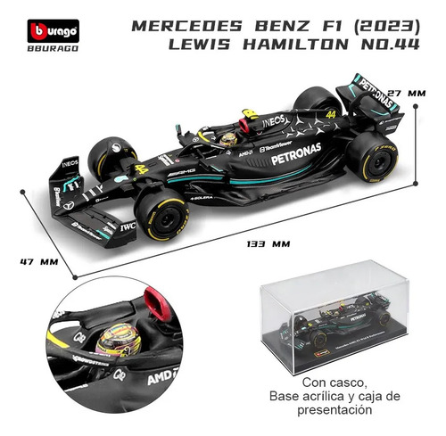 Coche Amg F1 Buburago W14 44 #hamilton1:43 2023