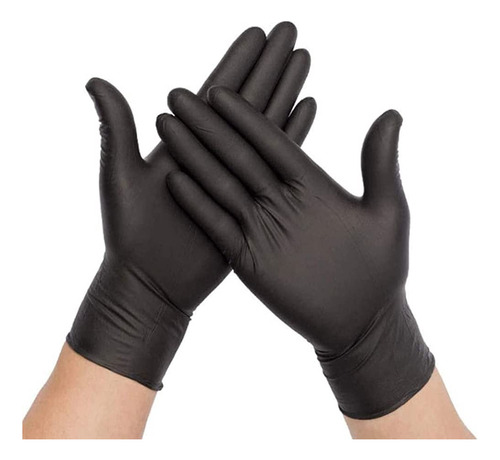 Guantes Descartables Nitrilo Negro (s,m,l,)