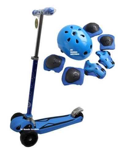 Scooter Ollie Niños Hidraulico Con Luces + Kit De Proteccion