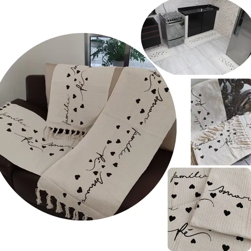 comprar Tapete Passadeira De Cozinha 3 Pçs Grande 130x42cm Cru Tear