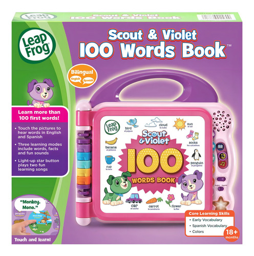Computadora didáctica LeapFrog 100 Words Book scout and violet 100 words book color scout and violet de Scout and Violet