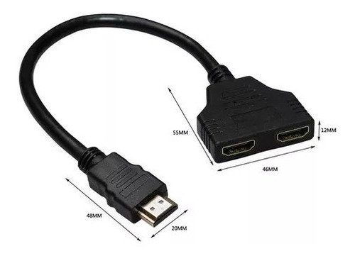 Splitter Plano Divisor Hdmi De 1 Macho A 2 Hembra,videojuego