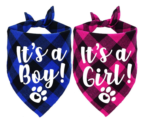 Stmk It's A Boy It's A Girl - Pañuelo A Cuadros Para Perro,