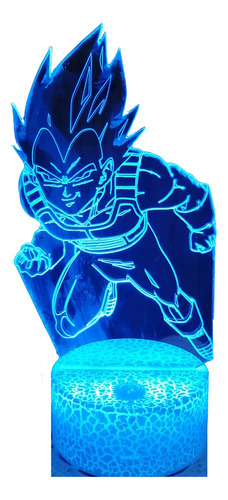 Vegeta - Dragon Ball Z - Lampara Led 3d 7 Colores En Uno