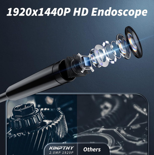 Kinply Cámara Endoscopio Con Luz Led, Boroscopio Hd